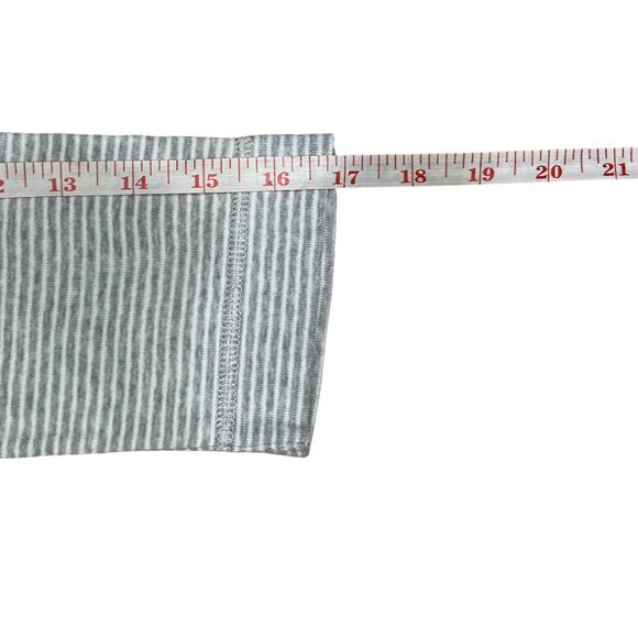 Lauren Ralph Lauren Gray Striped Nautical Button Shoulder Top 3/4 Sleeve Size M - Picture 9 of 12